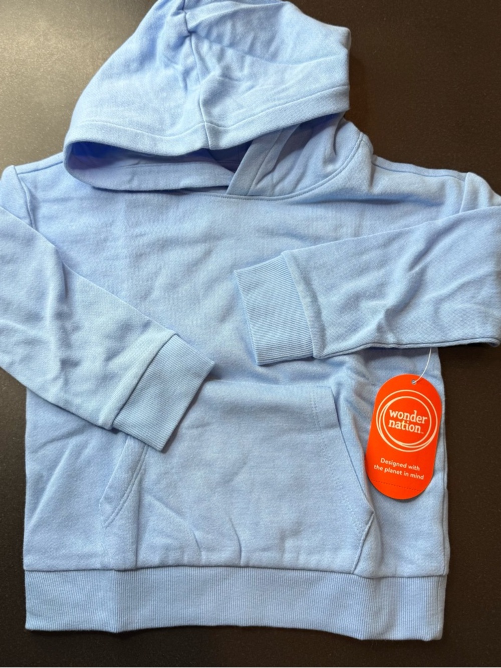 NWT Wonder Nation Light Blue Hoodie 4T Pullover Pocket Sweatshirt - Picture 2 of 6